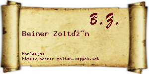 Beiner Zoltán névjegykártya